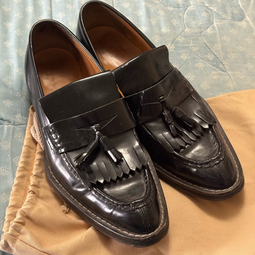 Ami Black Leather Loafers, size 12